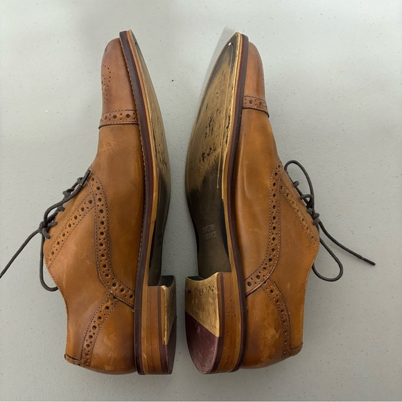 Johnston & Murphy Brown Leather Cap Toe Men's Dress Shoes Oxfords 9.5M - Picture 10 of 13